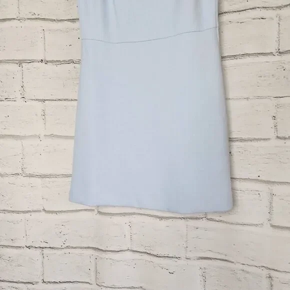 Aritzia Babaton Womens Dew Blue Satin Spectre Mini Fit and Flare Dress Size 2 - Picture 3 of 10